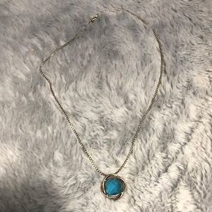 David Yurman Hampton Blue Topaz Infinity Necklace